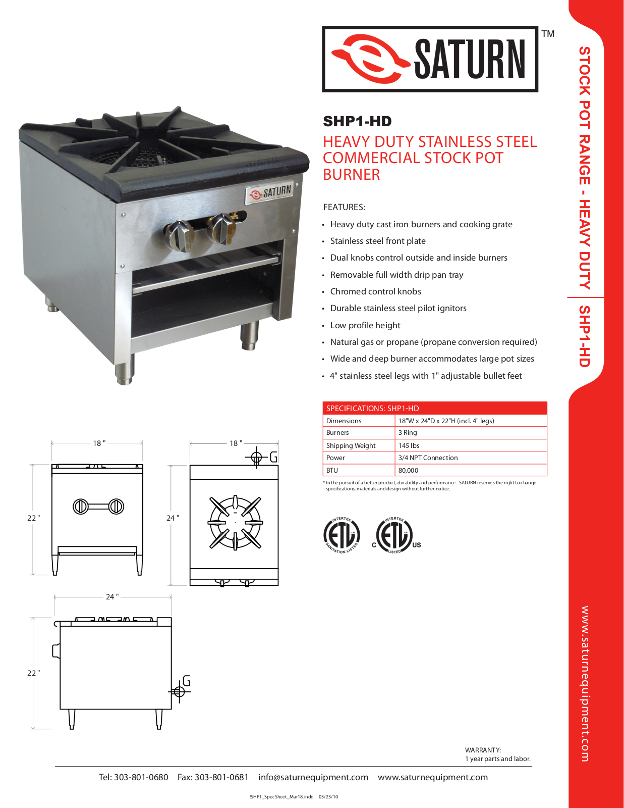 Saturn Equipment SHP1-HD User Manual