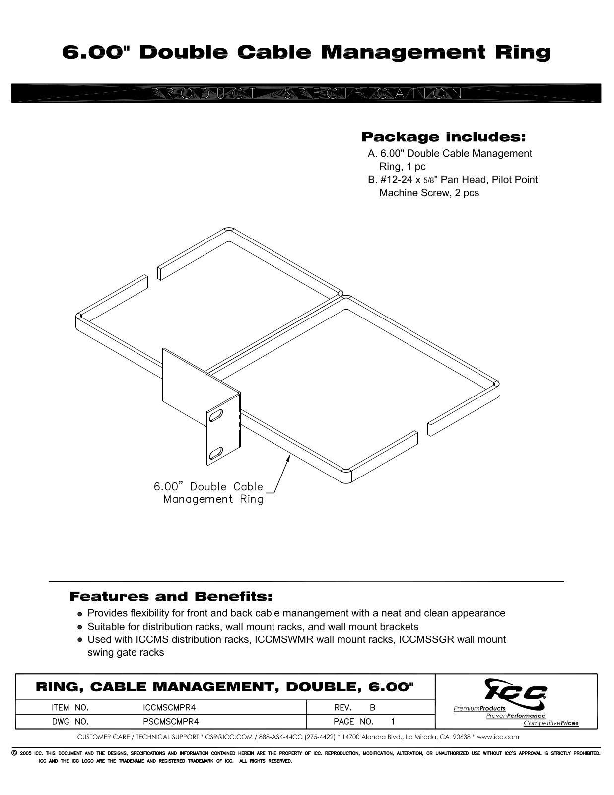 ICC ICCMSCMPR4 Specsheet