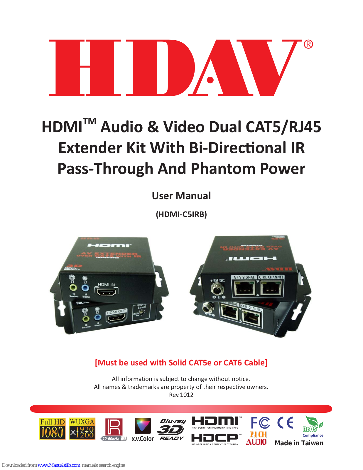 Hdav HDMI-C5IRB User Manual - ManualMachine.com