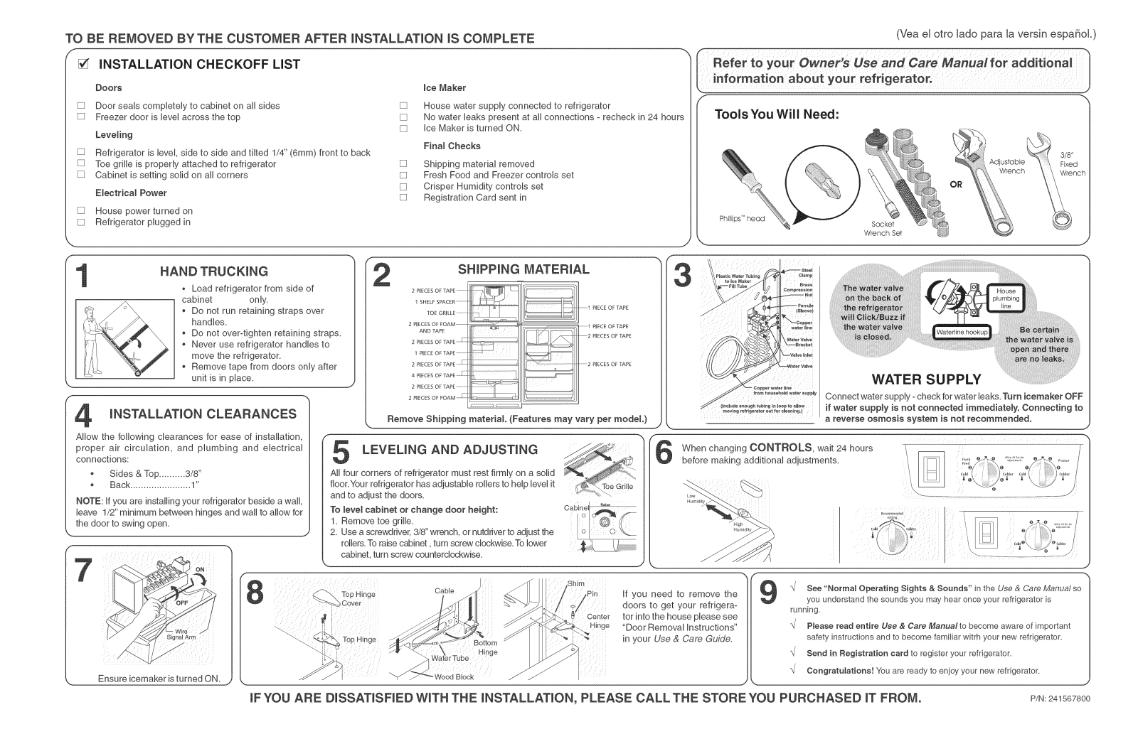 Frigidaire FRT21BH8DB0, FRT21BH8DW0, FRT21BH8DW3, FRT21BSDSB0, FRT21BSDSB1 Installation Guide - ManualMachine.com