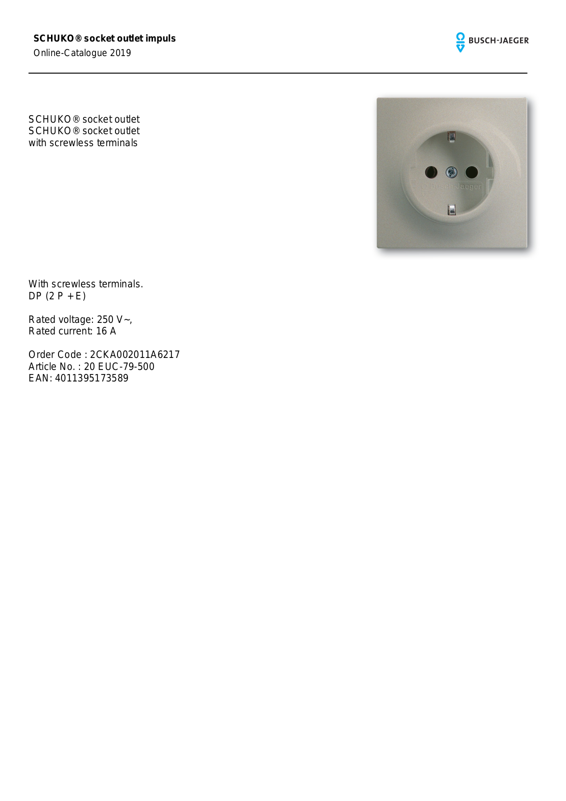 Busch-Jaeger 20 EUC-79 User Manual - ManualMachine.com