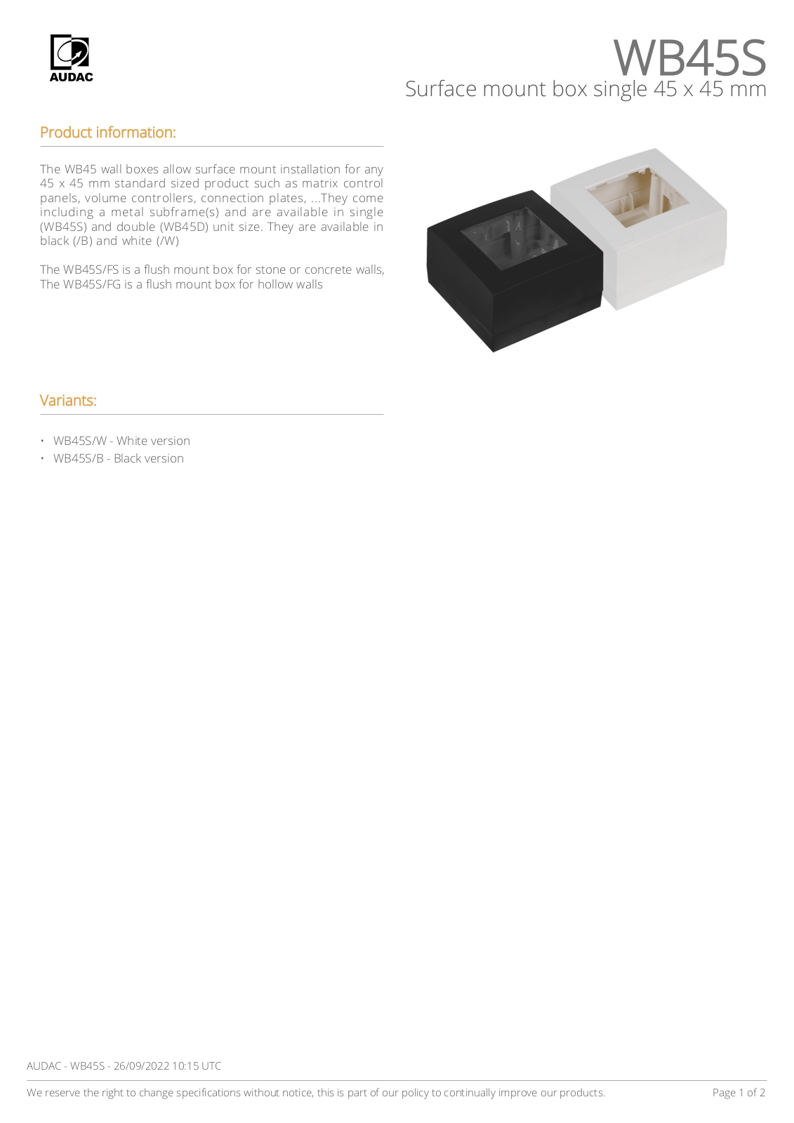 Audac WB45S User guide - ManualMachine.com