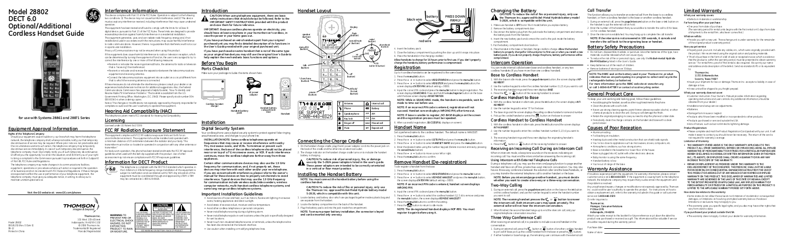 GE 28802 User Manual