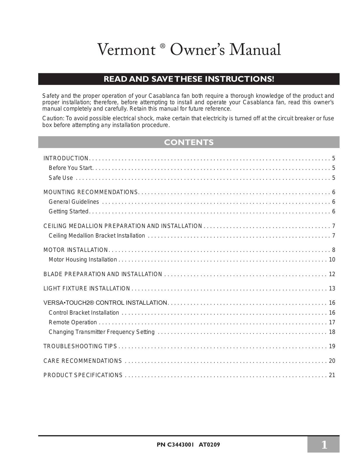 Vermont Casting C34G624M User Manual