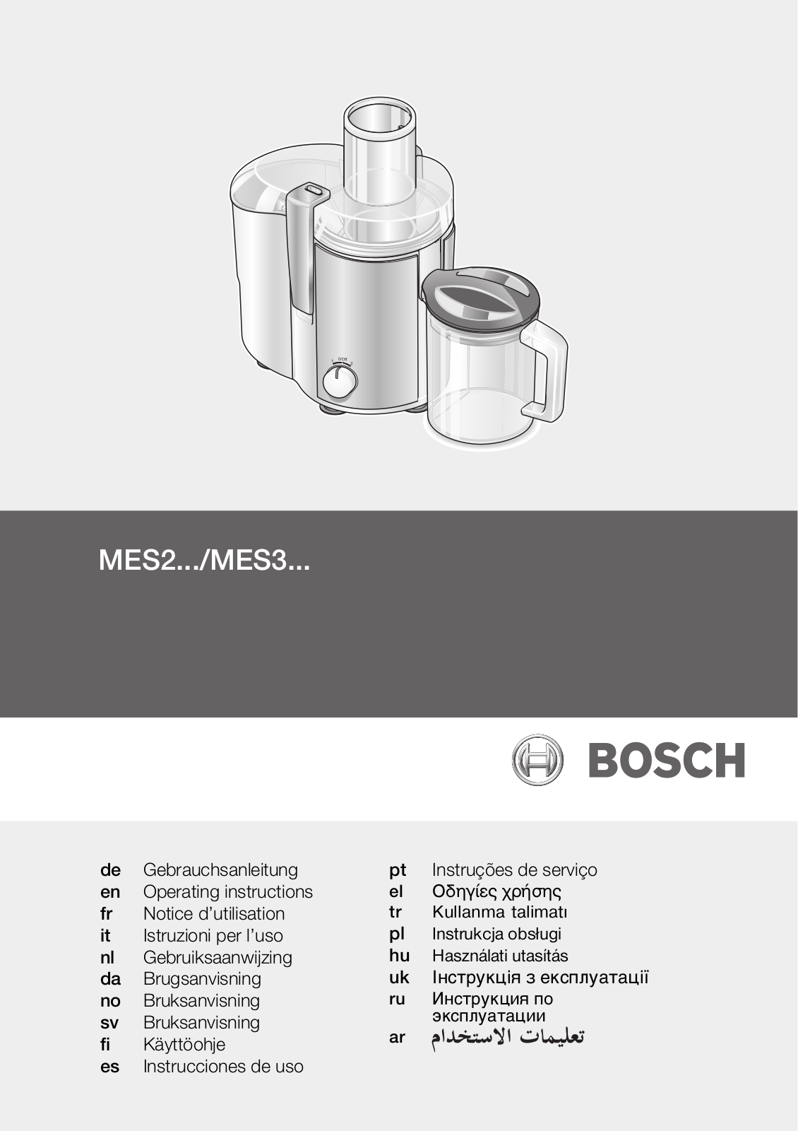 Bosch MES 20 G0 User Manual
