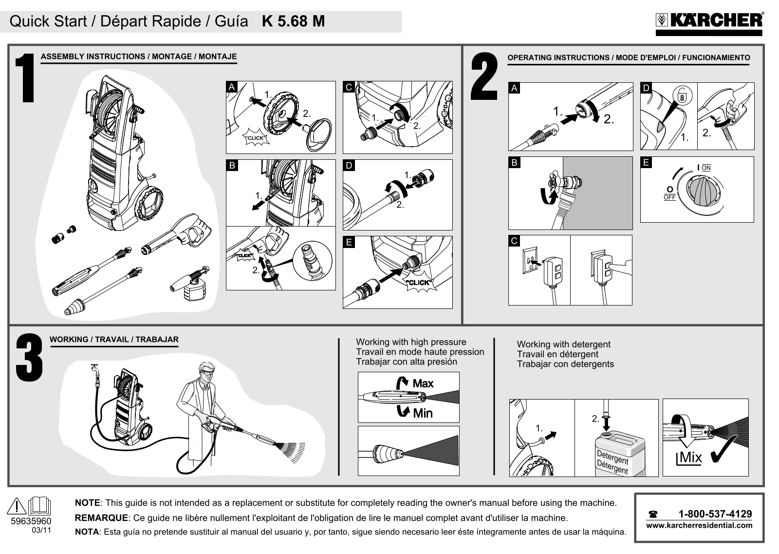 Karcher K 5.68 MD Plus Quick Start Manual