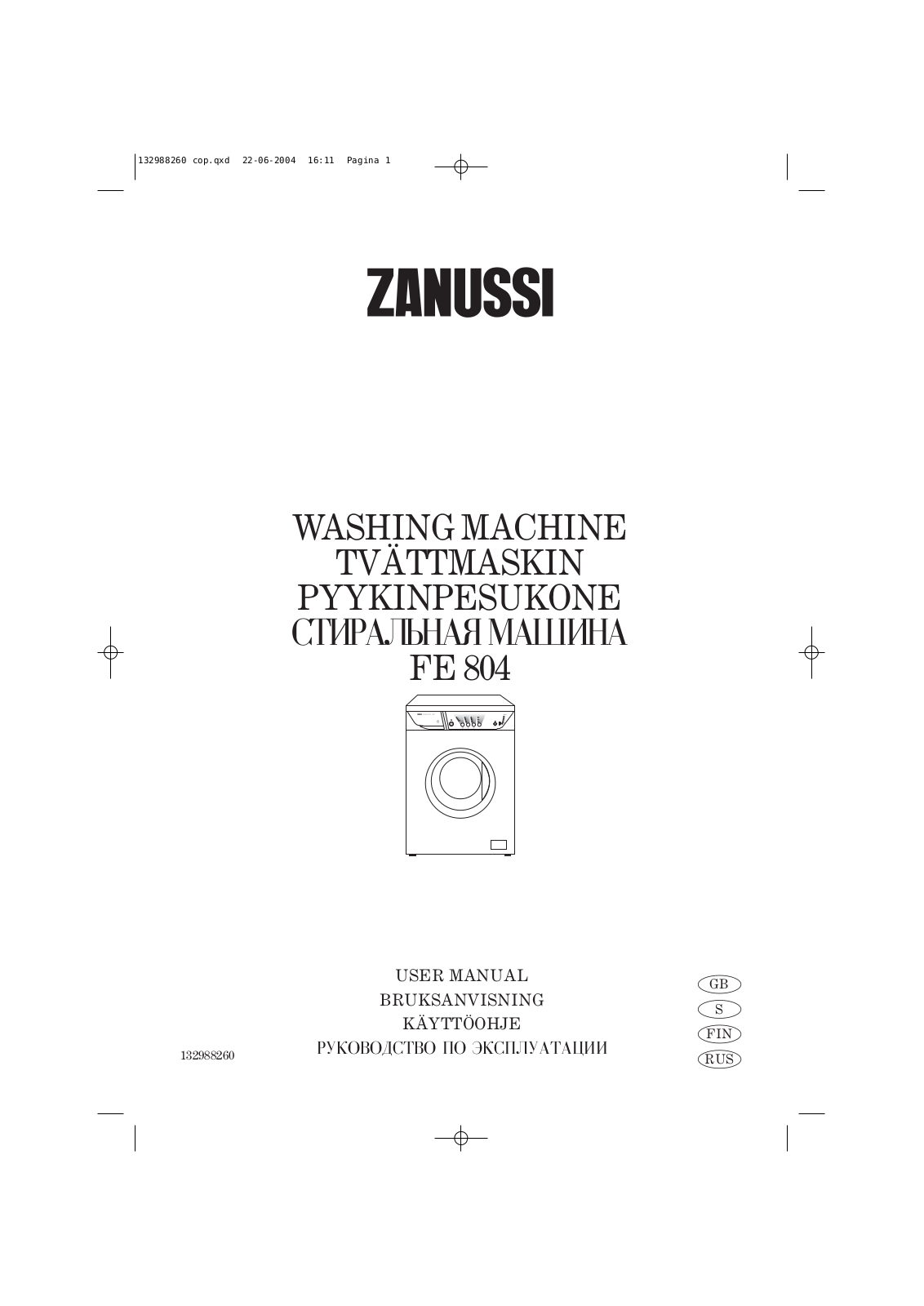 Zanussi FE 804 User Manual