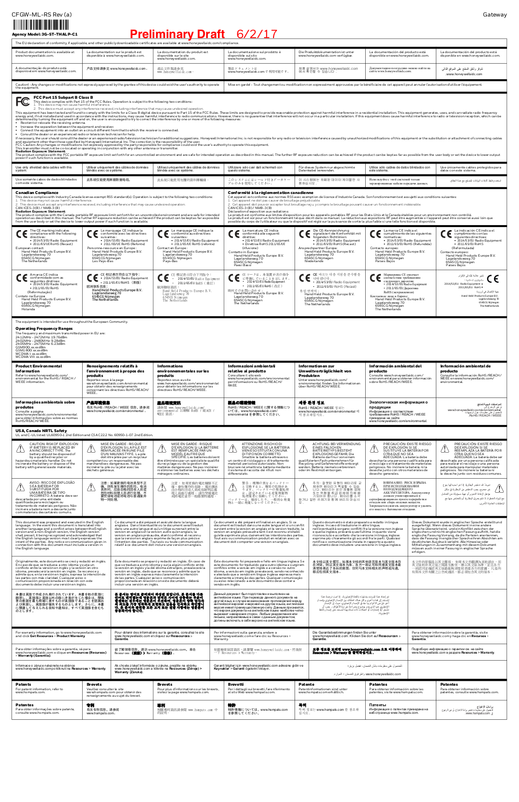 Honeywell 3GSTTHALPC1 User Manual