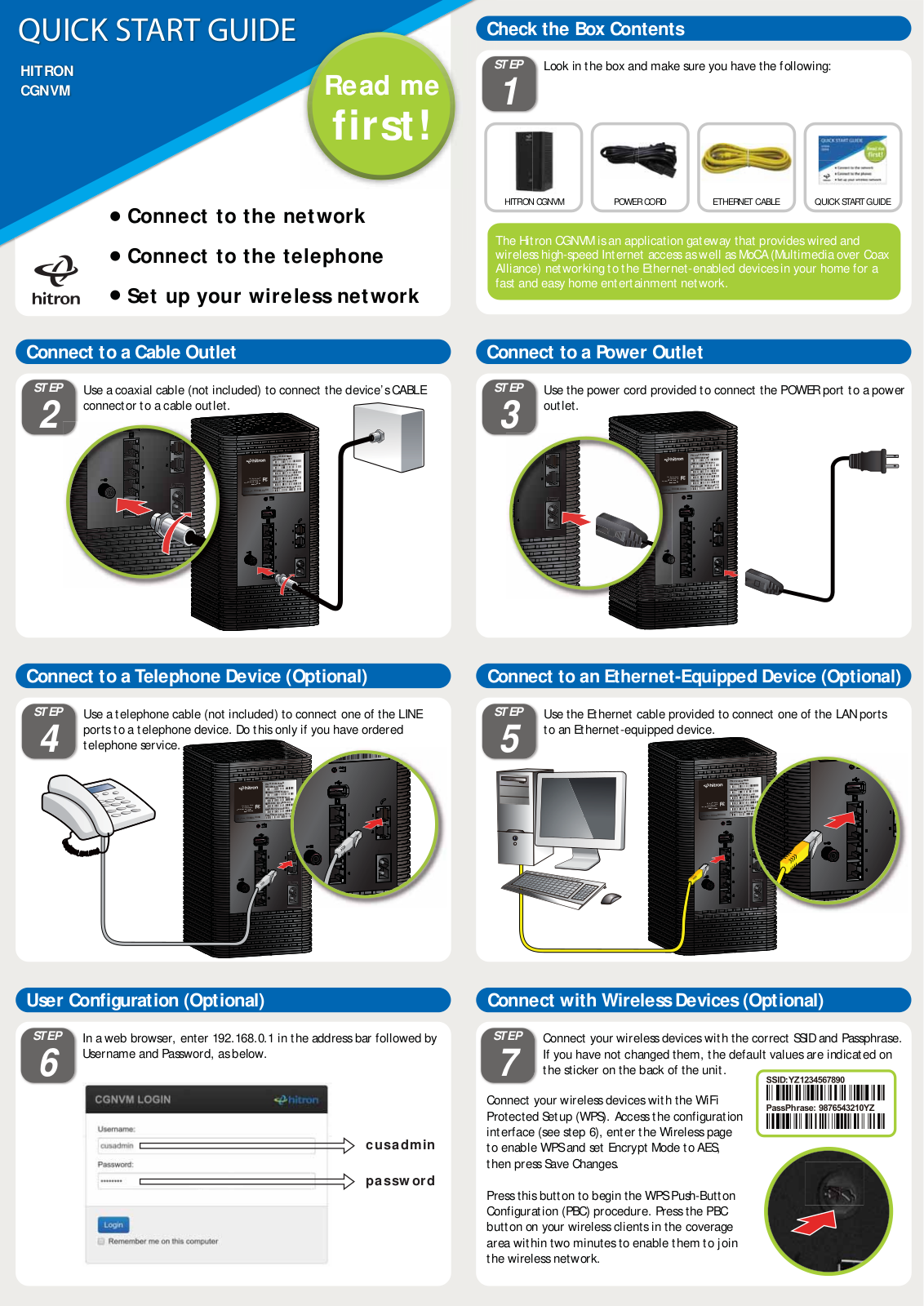 Hitron TECHNOLOGIES CGNVM358 Users Manual