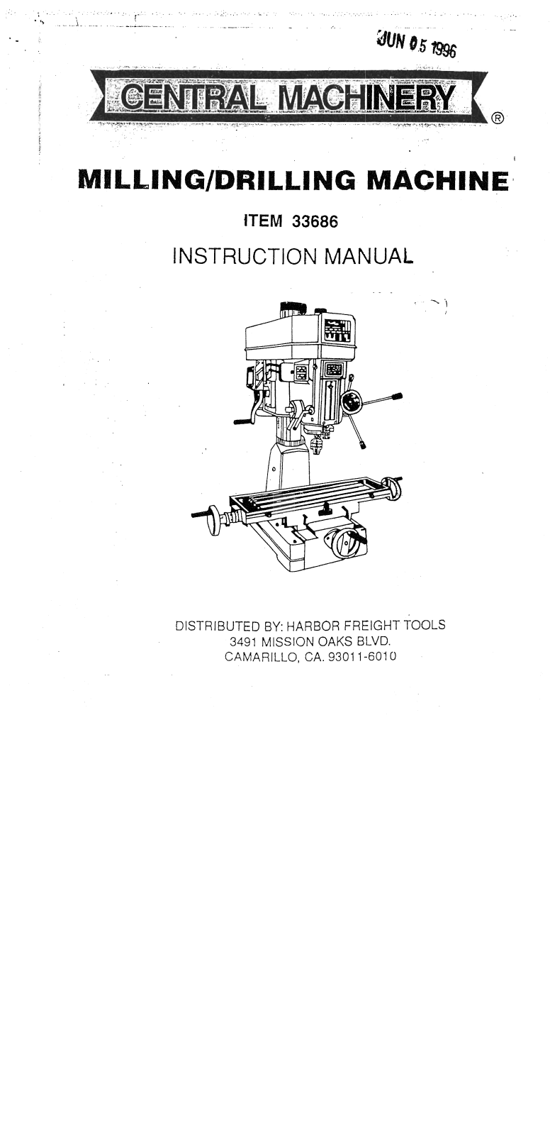 Harbor Freight Tools 33686 Product manual