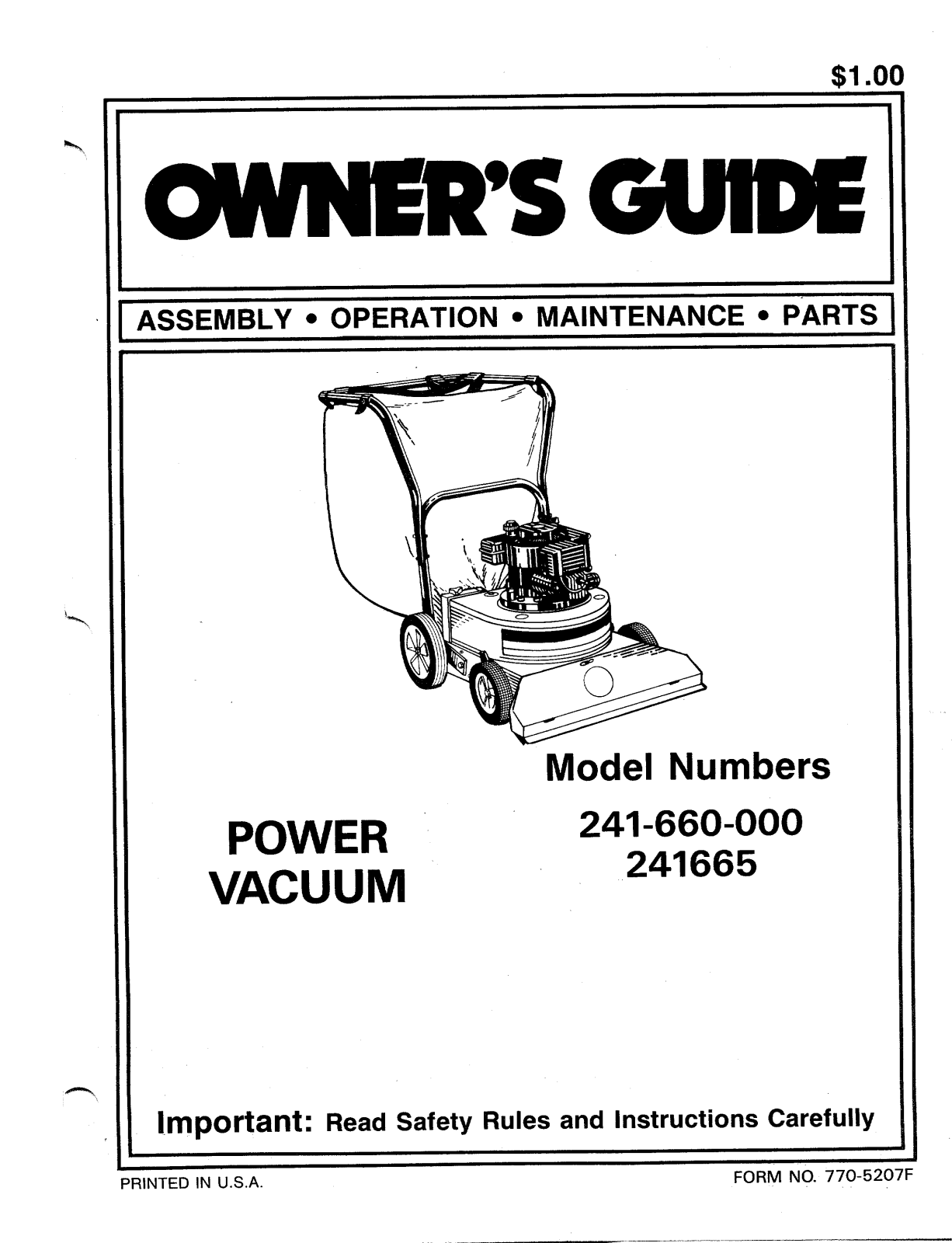 MTD 241-660-000 User Manual