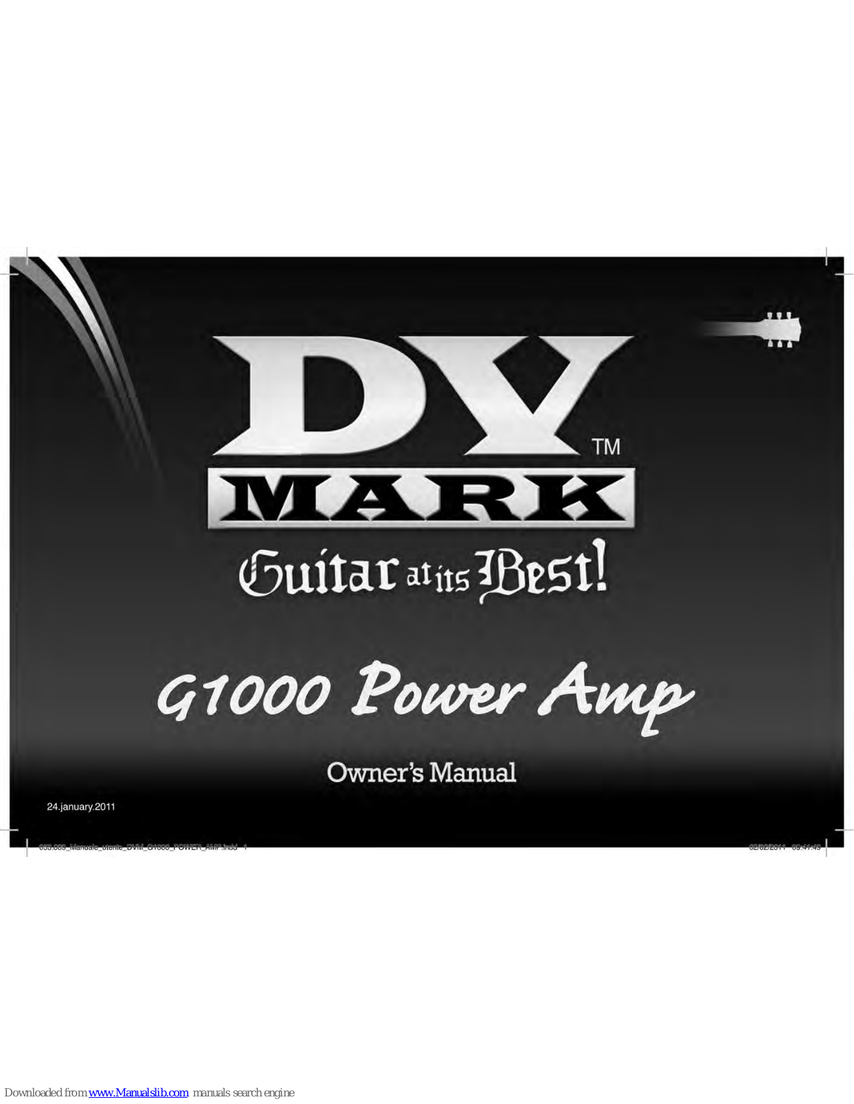 DV Mark q1000 Power Amp Owner's Manual