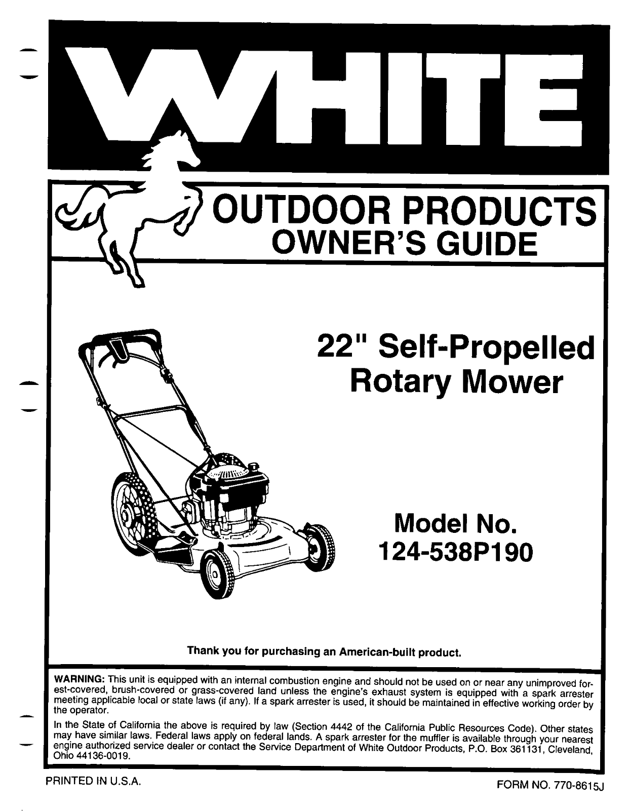 White 124-538P190 User Manual