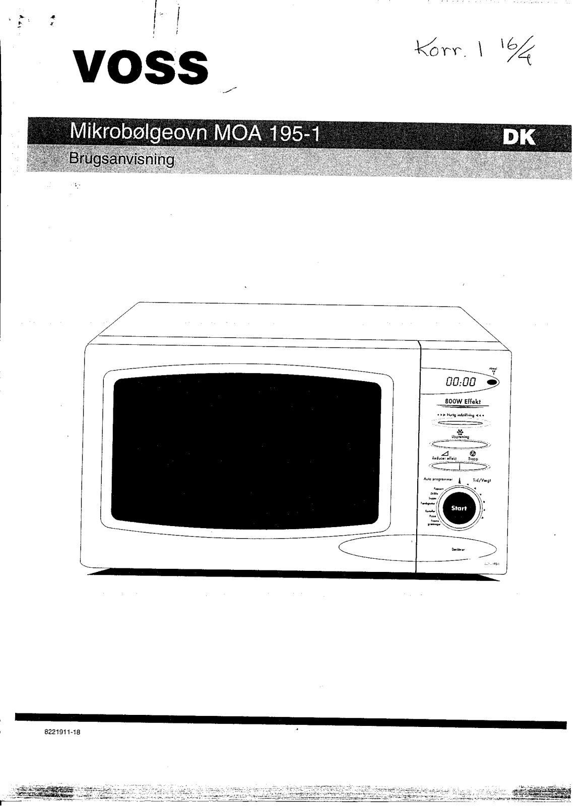 Voss MOA195-1 User Manual