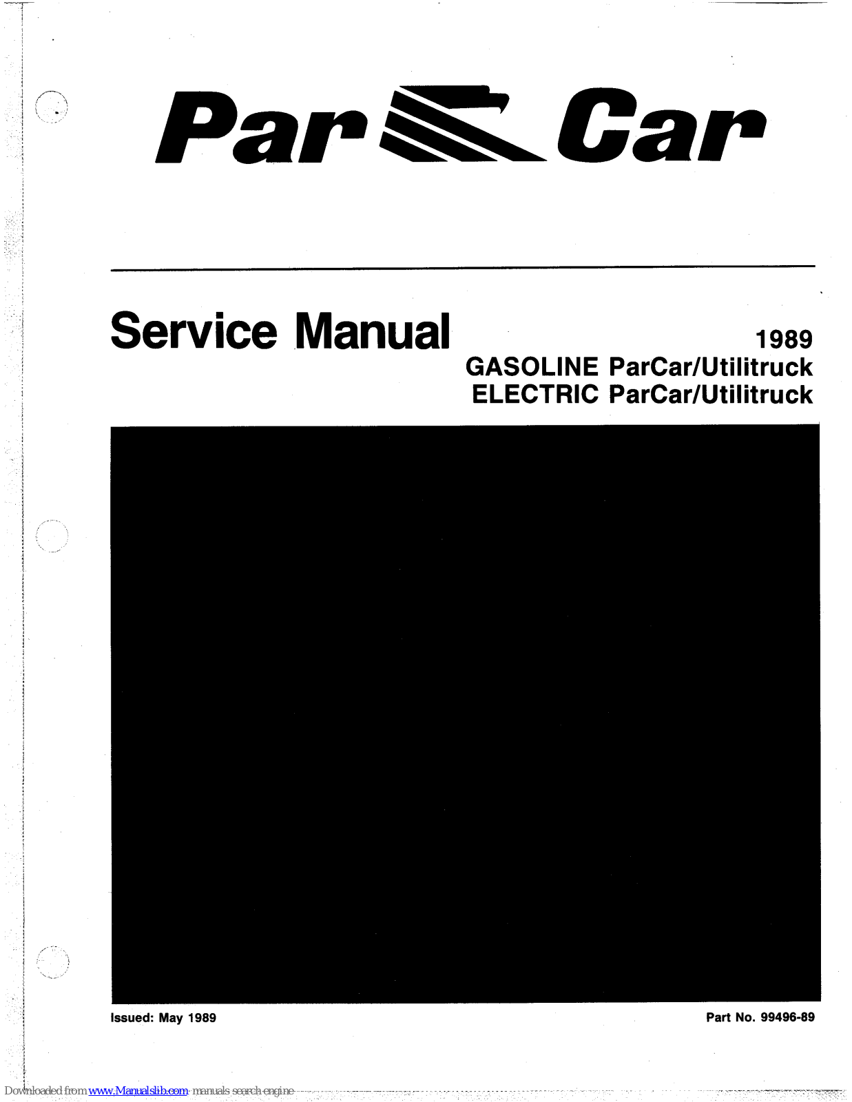 ParCar Gasoline ParCar, Electric Utilitruck, Gasoline Utilitruck, Electric ParCar Service Manual