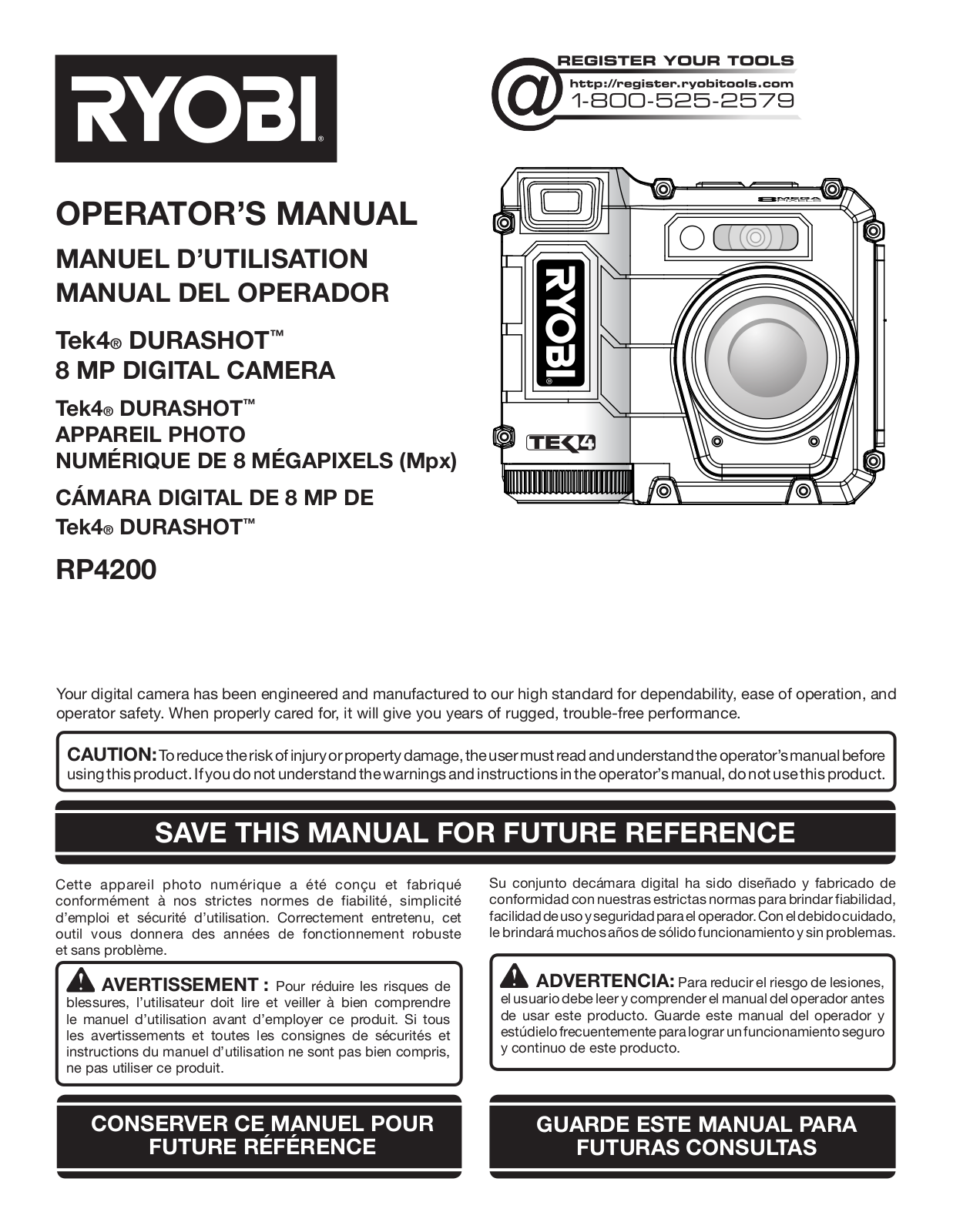 RYOBI TEK4 DURASHOT User Manual