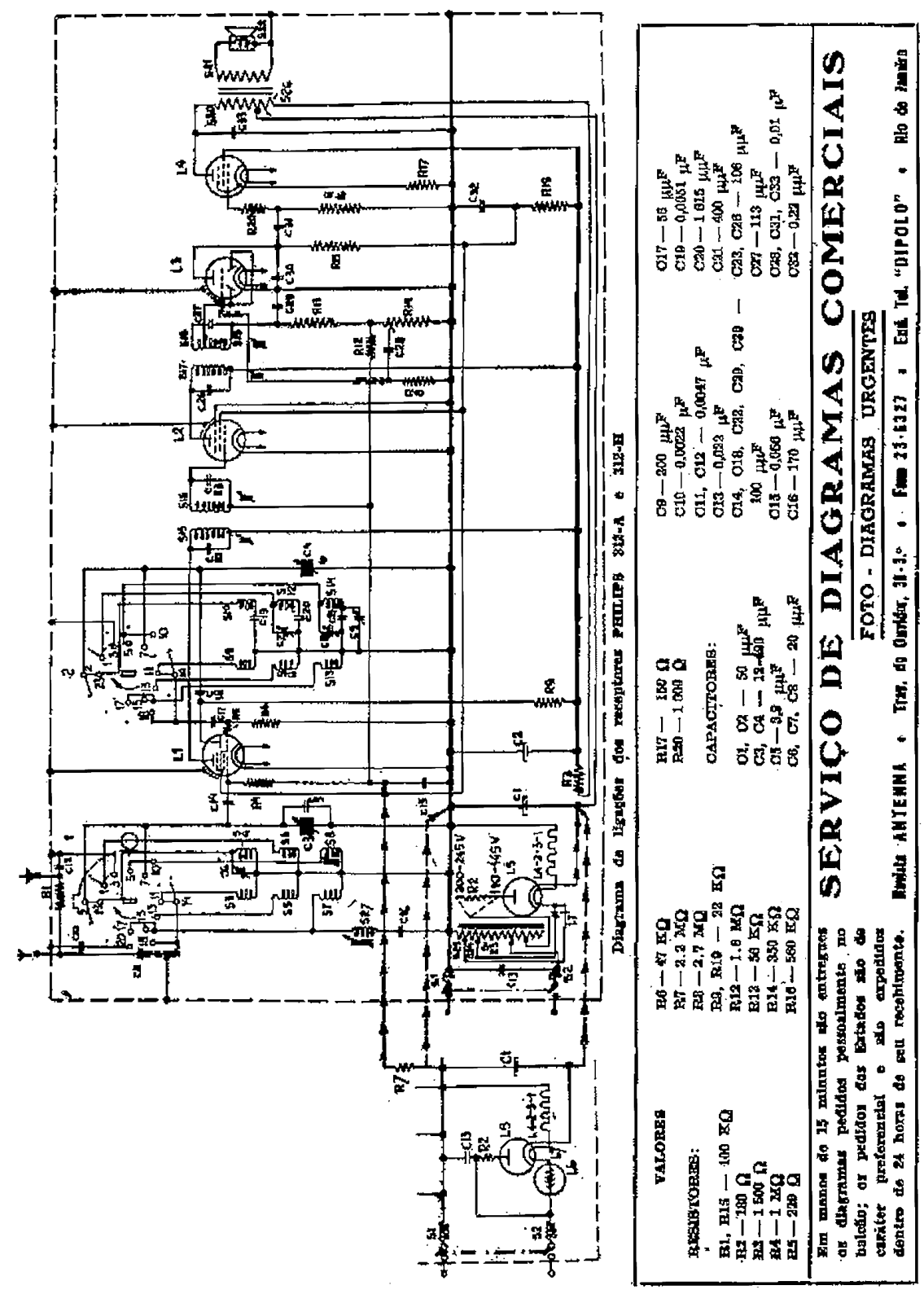 Philips 312-A Schematic