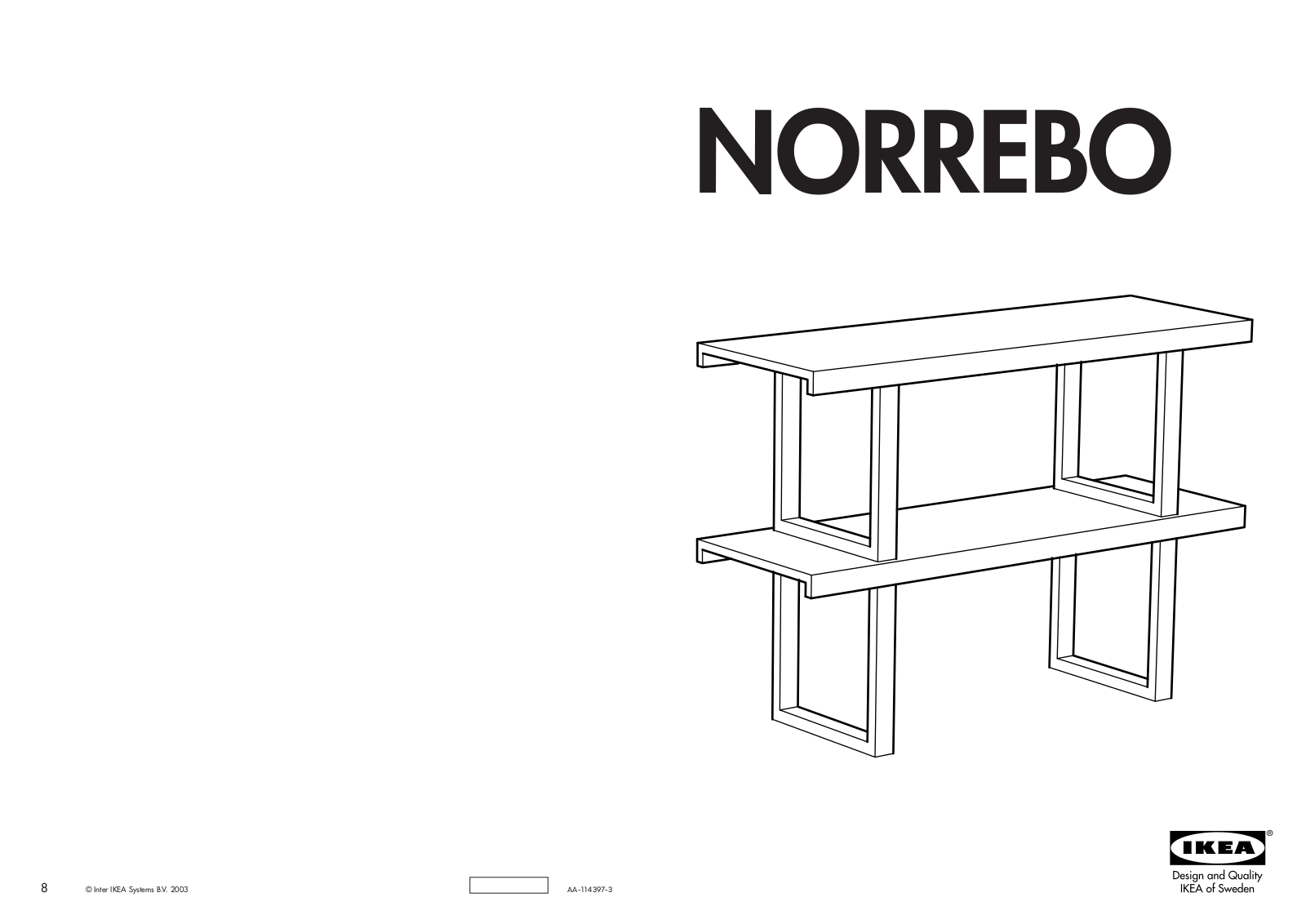 IKEA NORREBO ADD-ON UNIT 44X31 Assembly Instruction