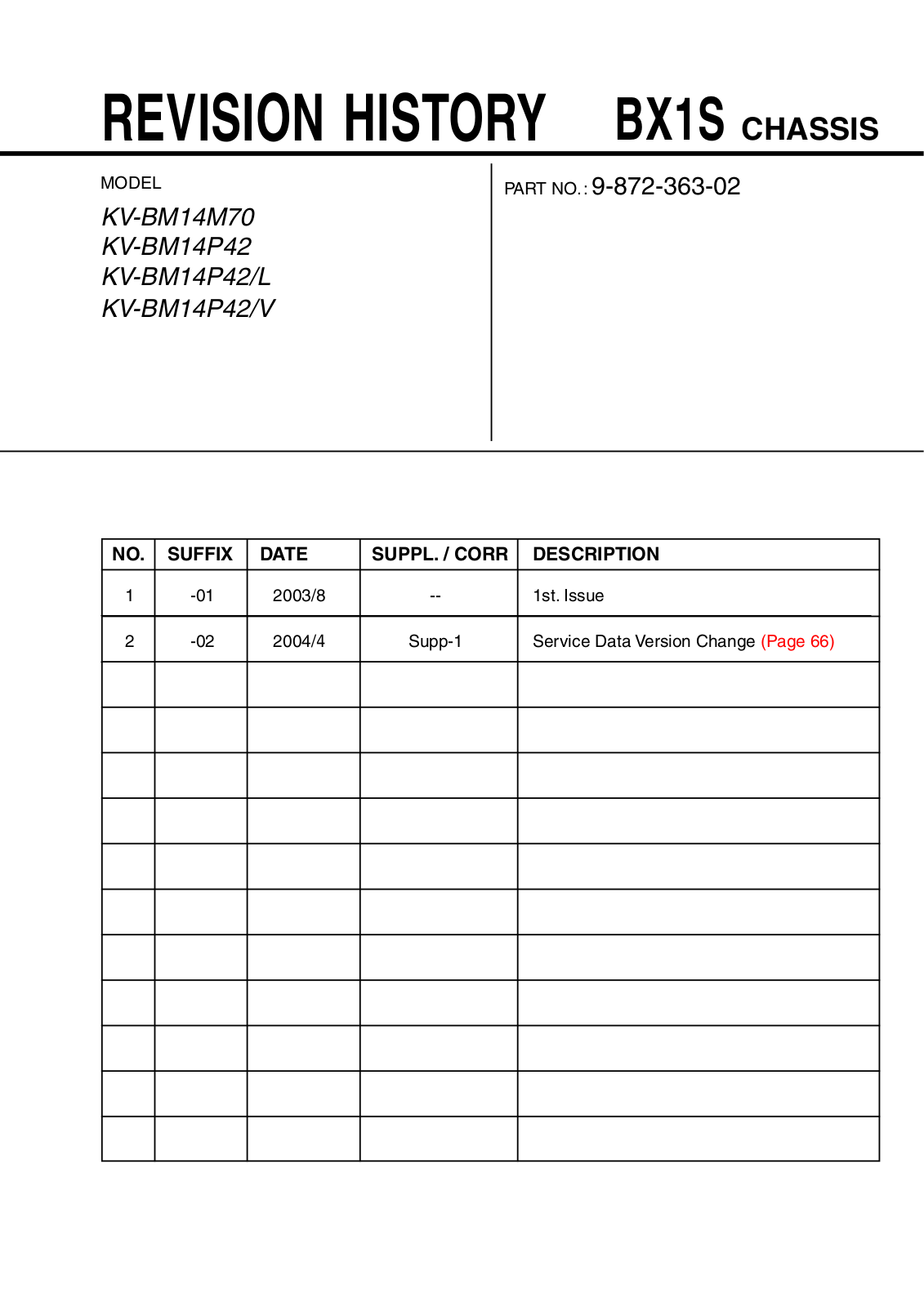 SONY KV-BM14M70, KV-BM14P42, KV-BM14P42/L, KV-BM14P42/V SERVICE MANUAL