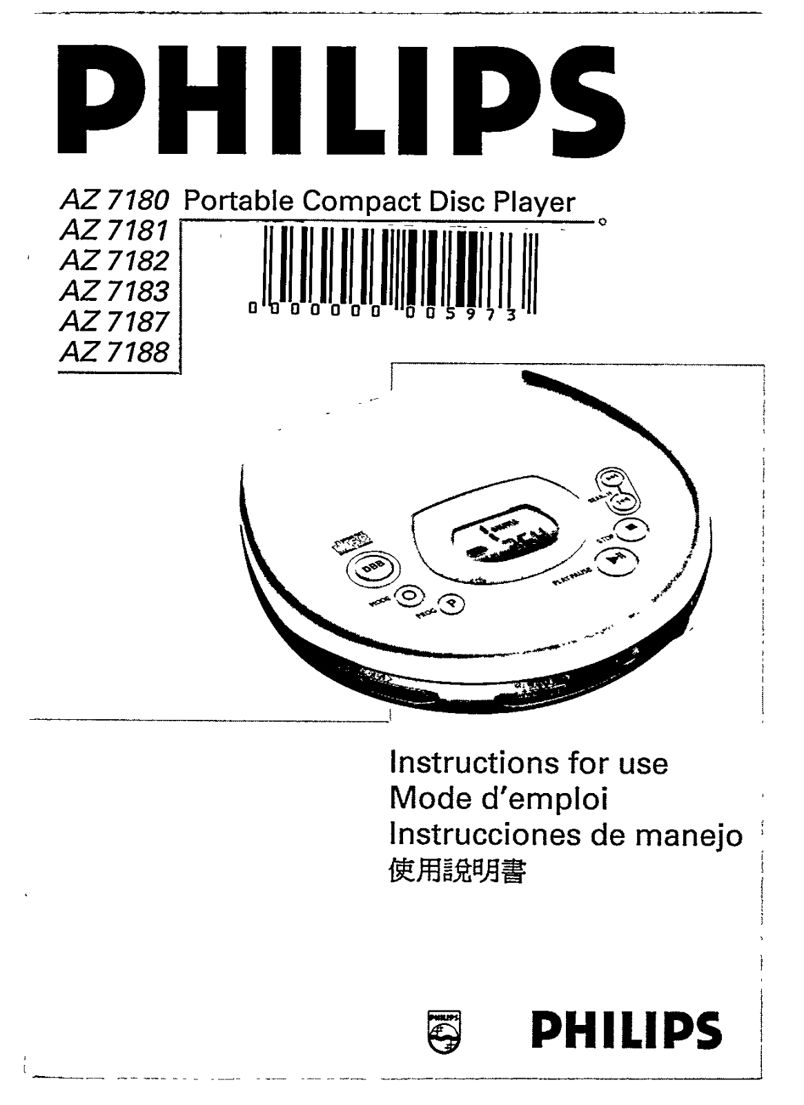 Philips AZ7180, AZ 7183, AZ 7188 User Manual