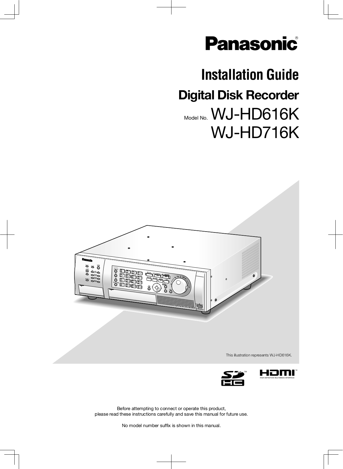 Panasonic WJHD716-8000T2, WJHD716-3000T3, WJHD716-4000T2, WJHD716-26000T2, WJHD716-2000T2 User Manual