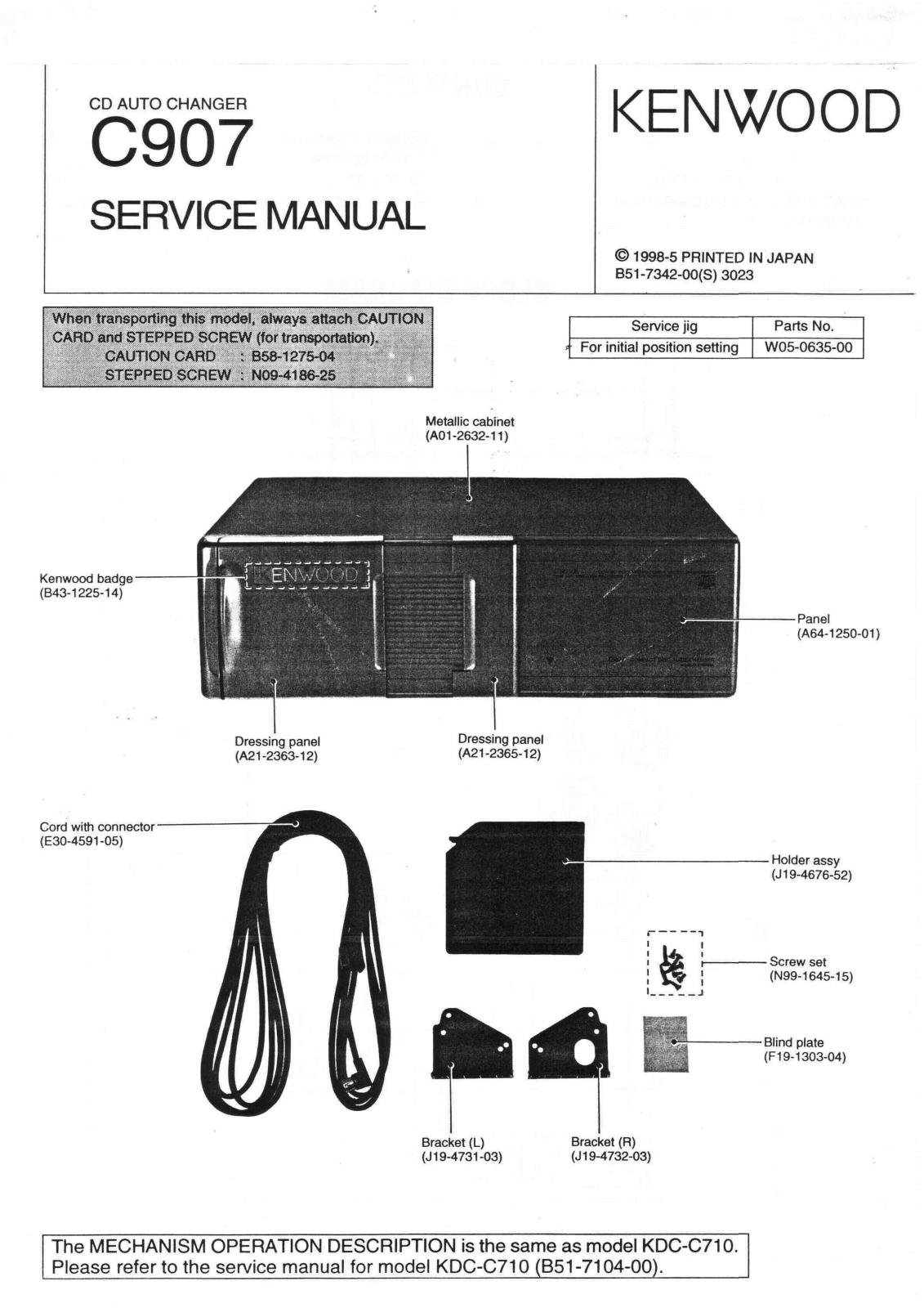 Kenwood C-907 Service Manual