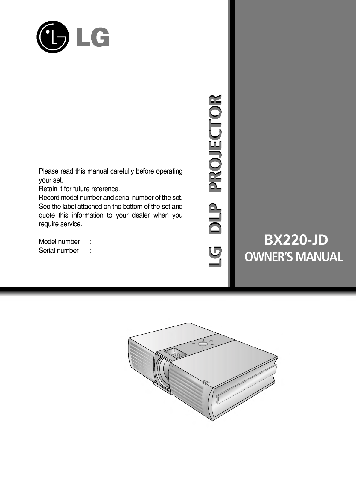 LG BX220 User Manual