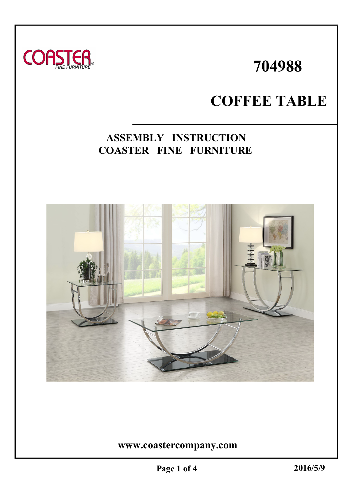 Coaster 704988 Assembly Guide - ManualMachine.com
