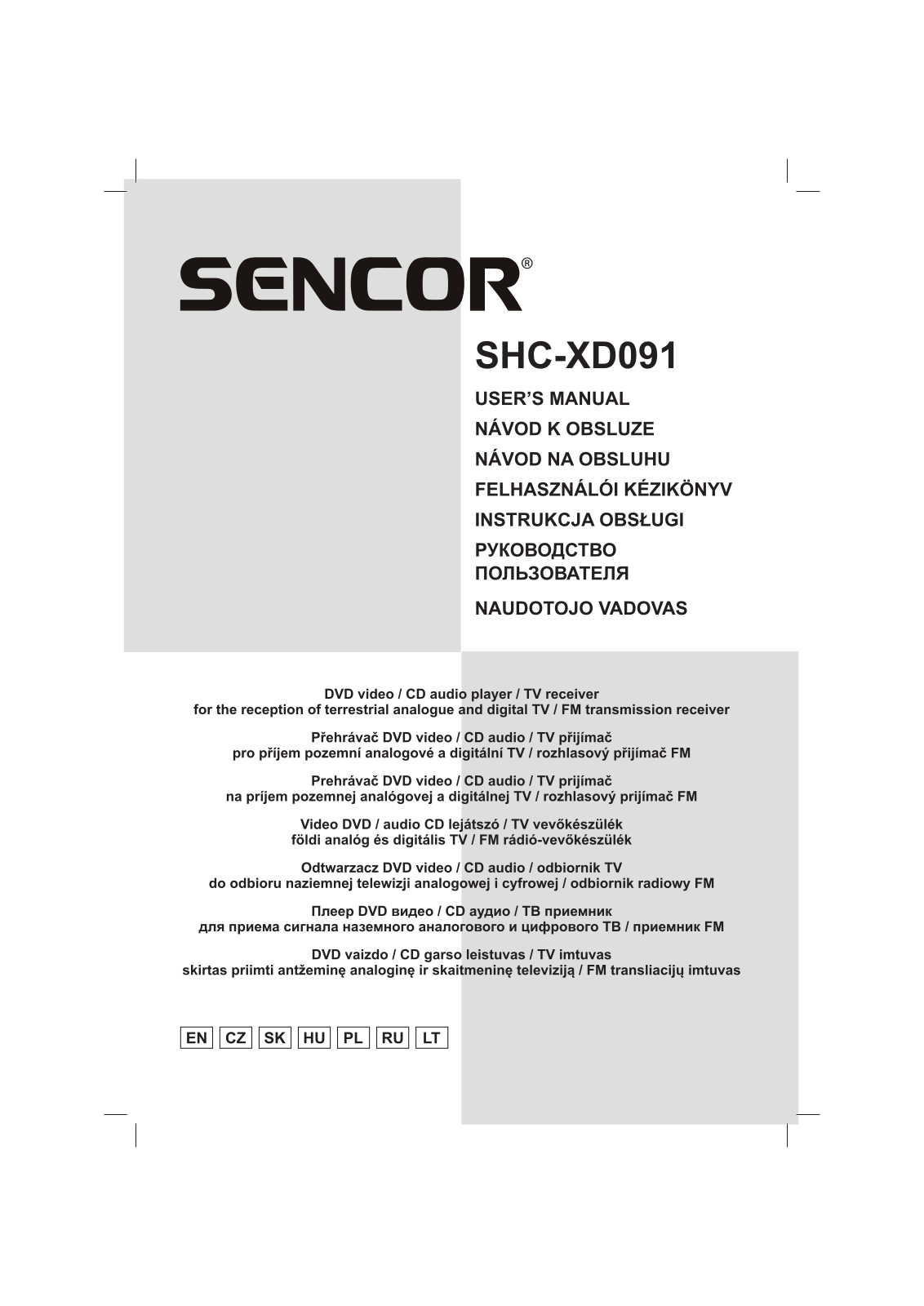 Sencor SHC XD091T User Manual