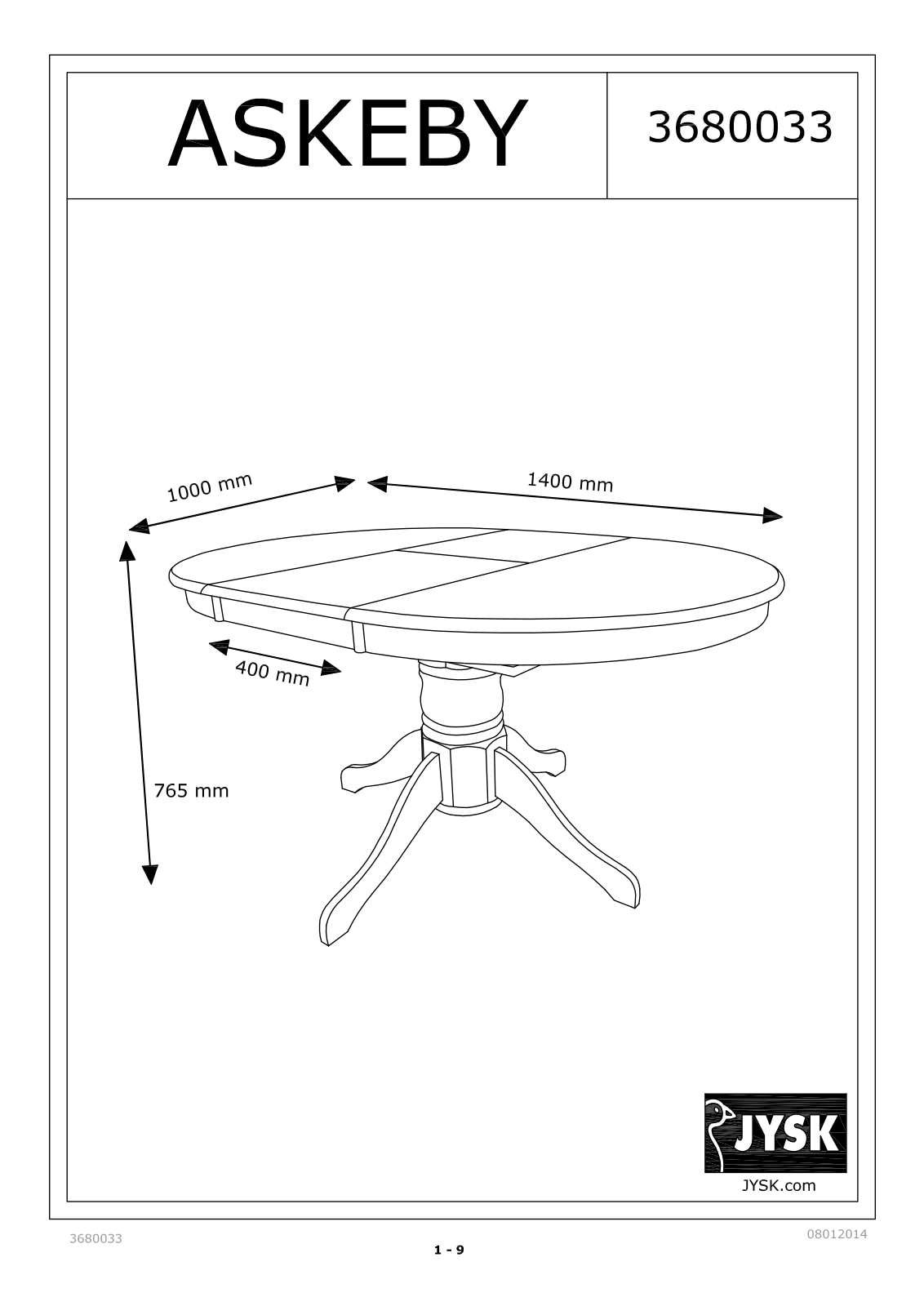 JYSK Askeby User Manual