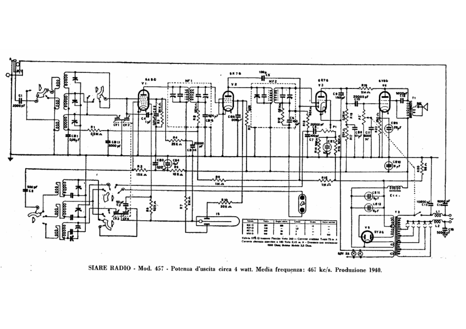 Siare Crosley 457 schematic