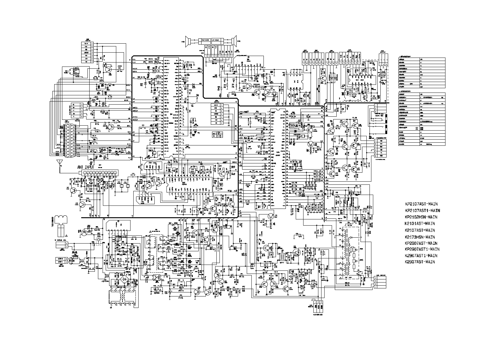 KONKA KP2107AST, KP2162HSN, K2101AST, K2107AST, K2173HSN Schematic