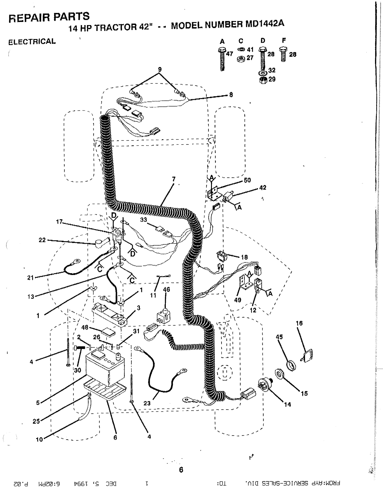 AYP MD1442A Parts List