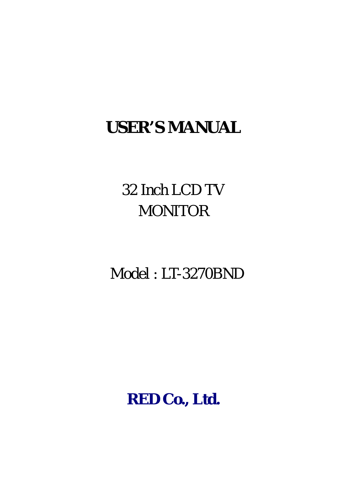 RED LT3270BND Users Manual