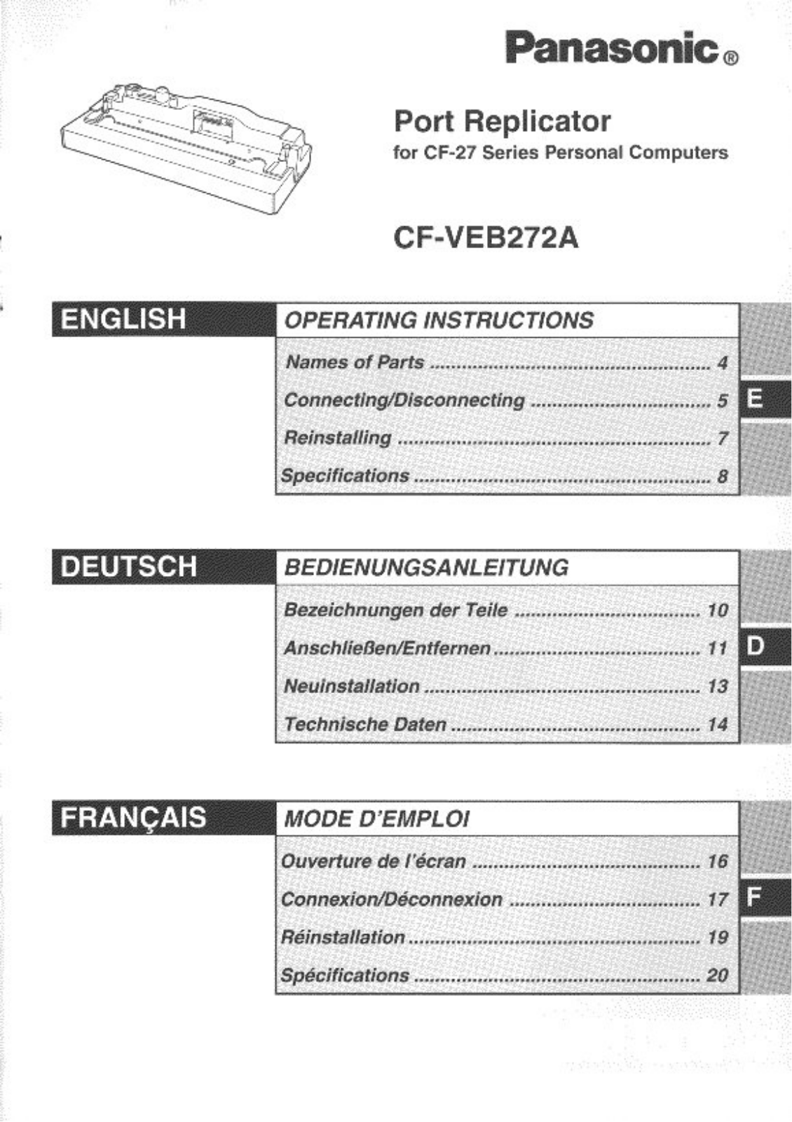 Panasonic CF-VEB272AW User Manual