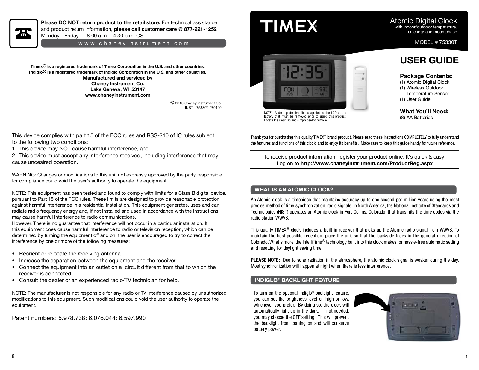 Timex 75330T User Manual