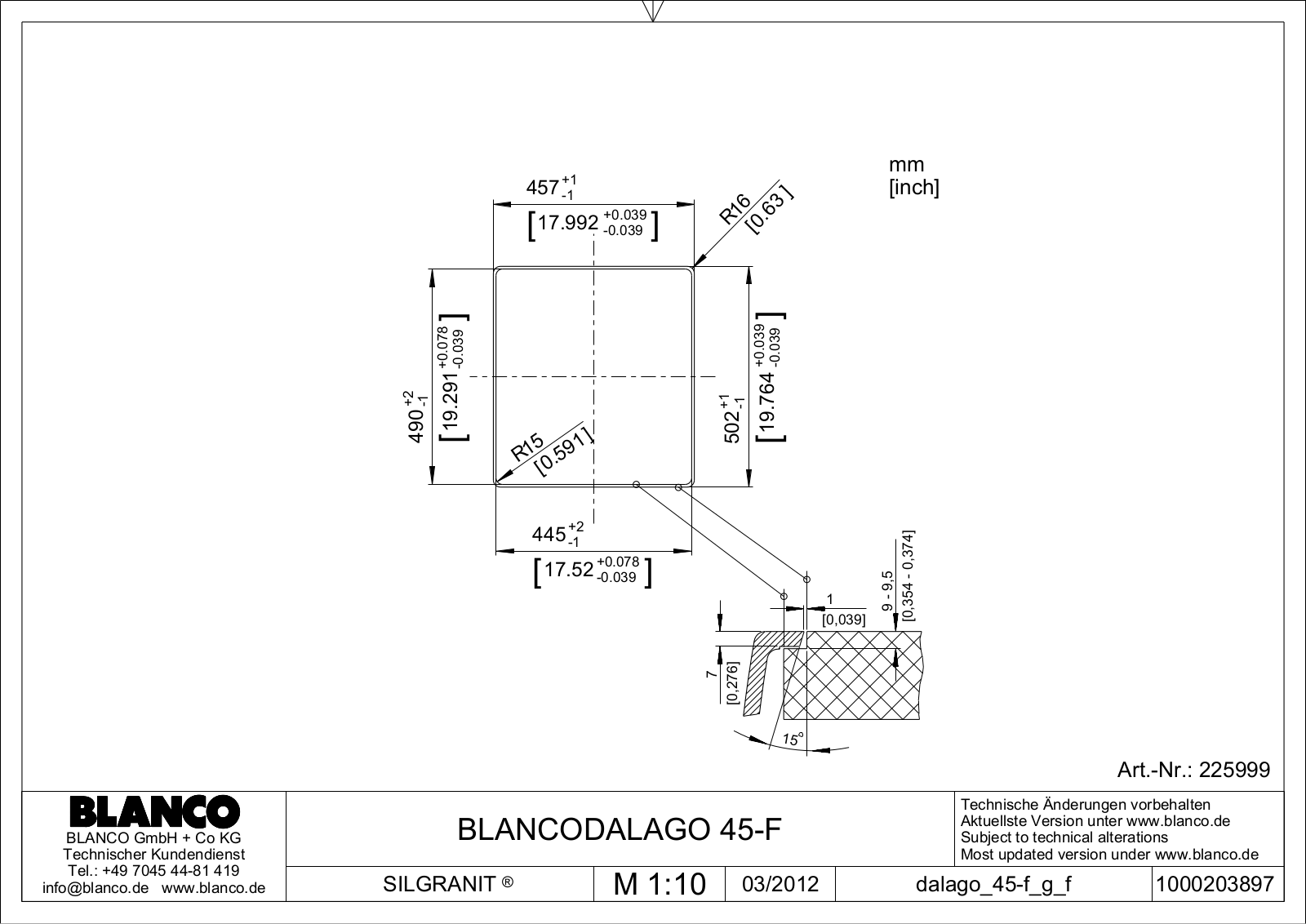 Blanco Dalago 45-F new User Manual