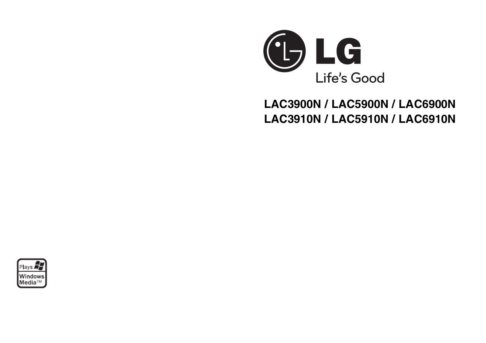 LG LAC6900N, LAC3900N, LAC5900N User guide