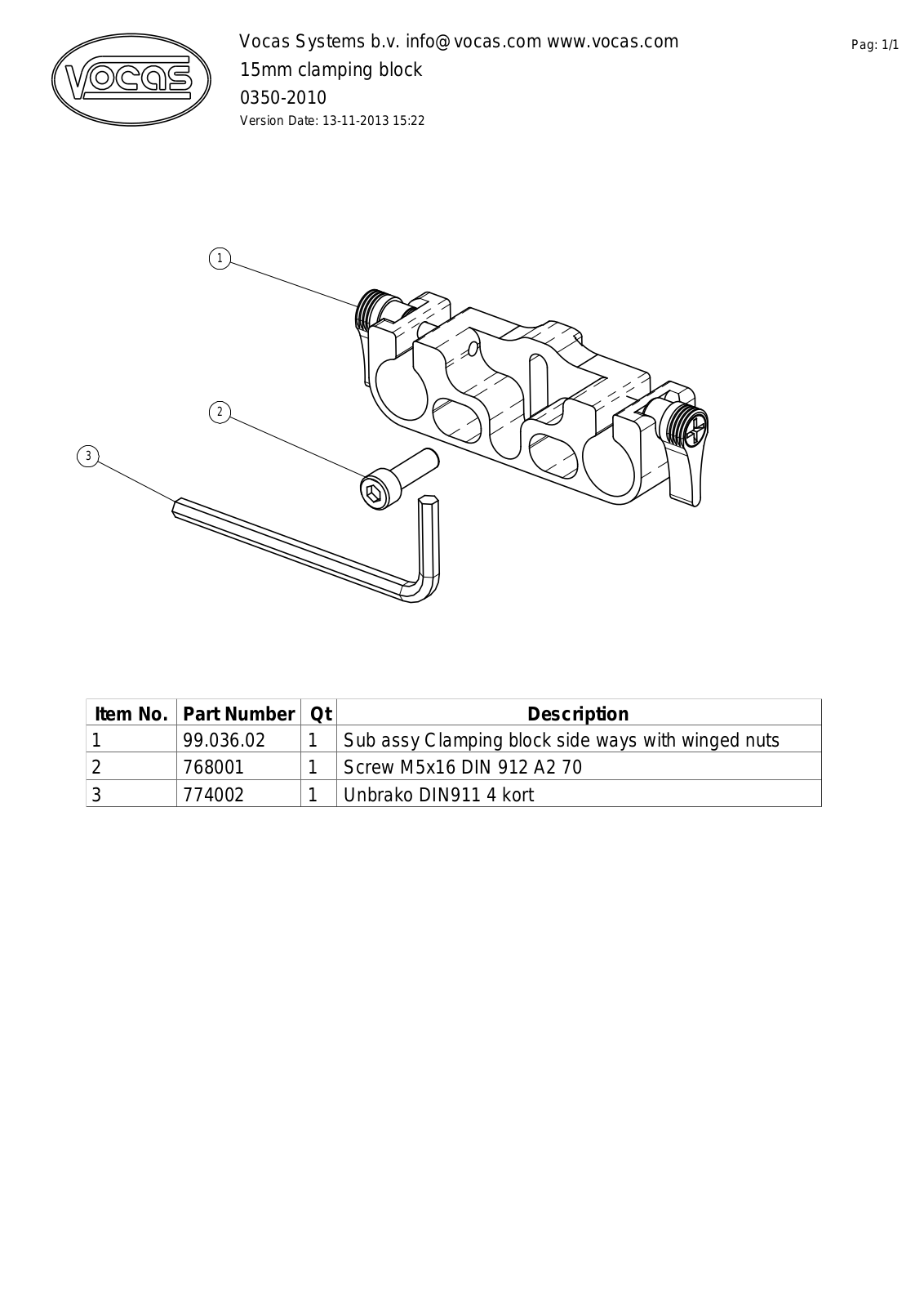 Vocas 0350-2010 Users Manual