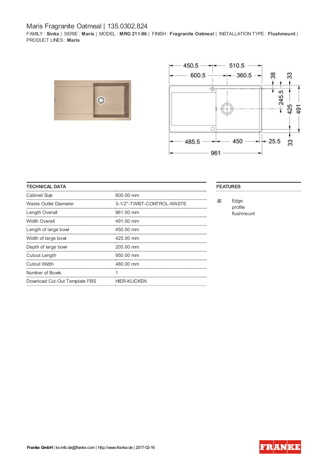 Franke 135.0302.824 Service Manual