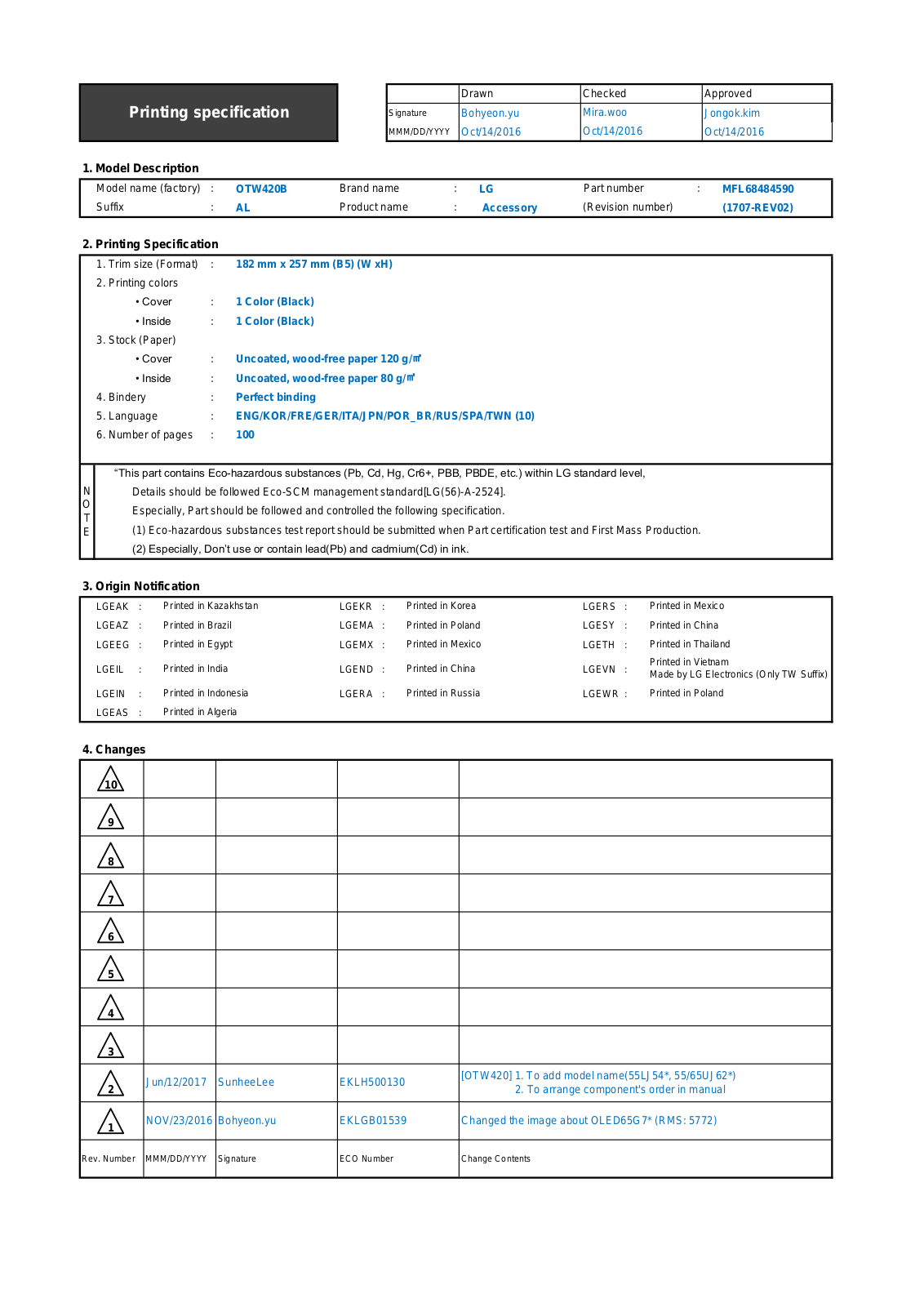 LG OTW420B Owner’s Manual