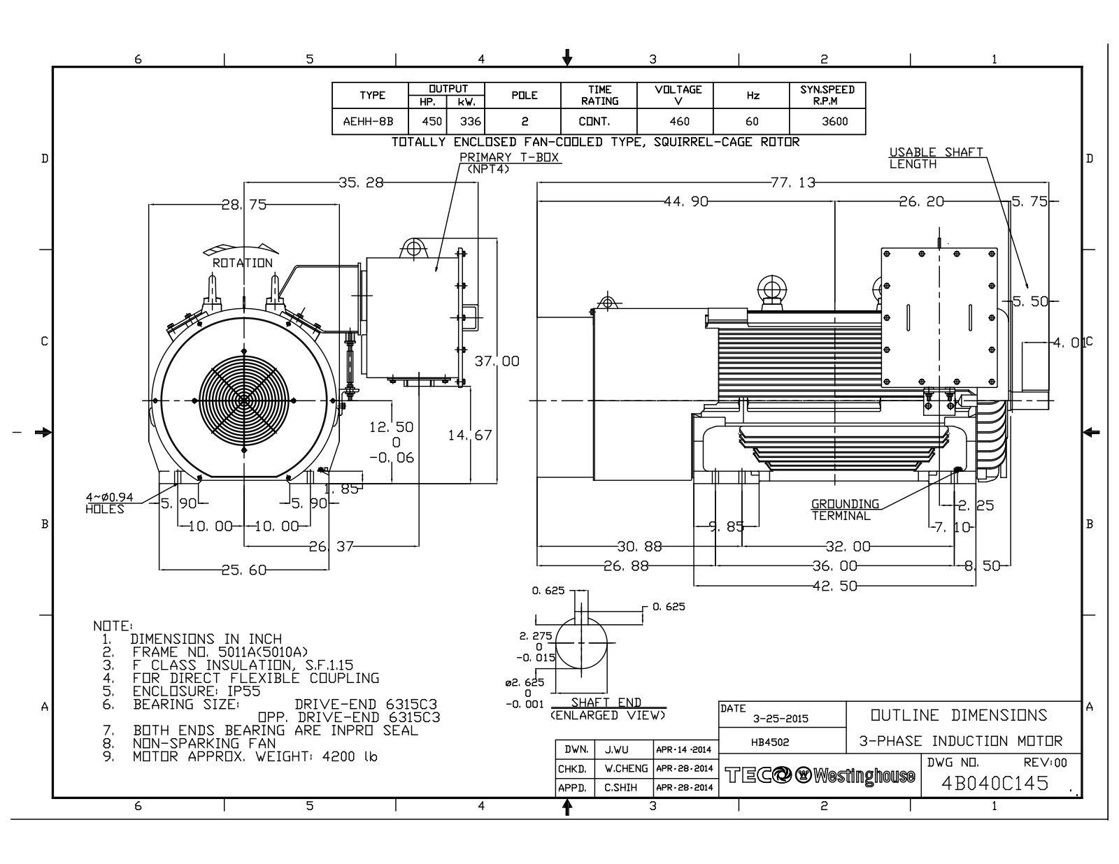 Teco HB4502 Reference Drawing