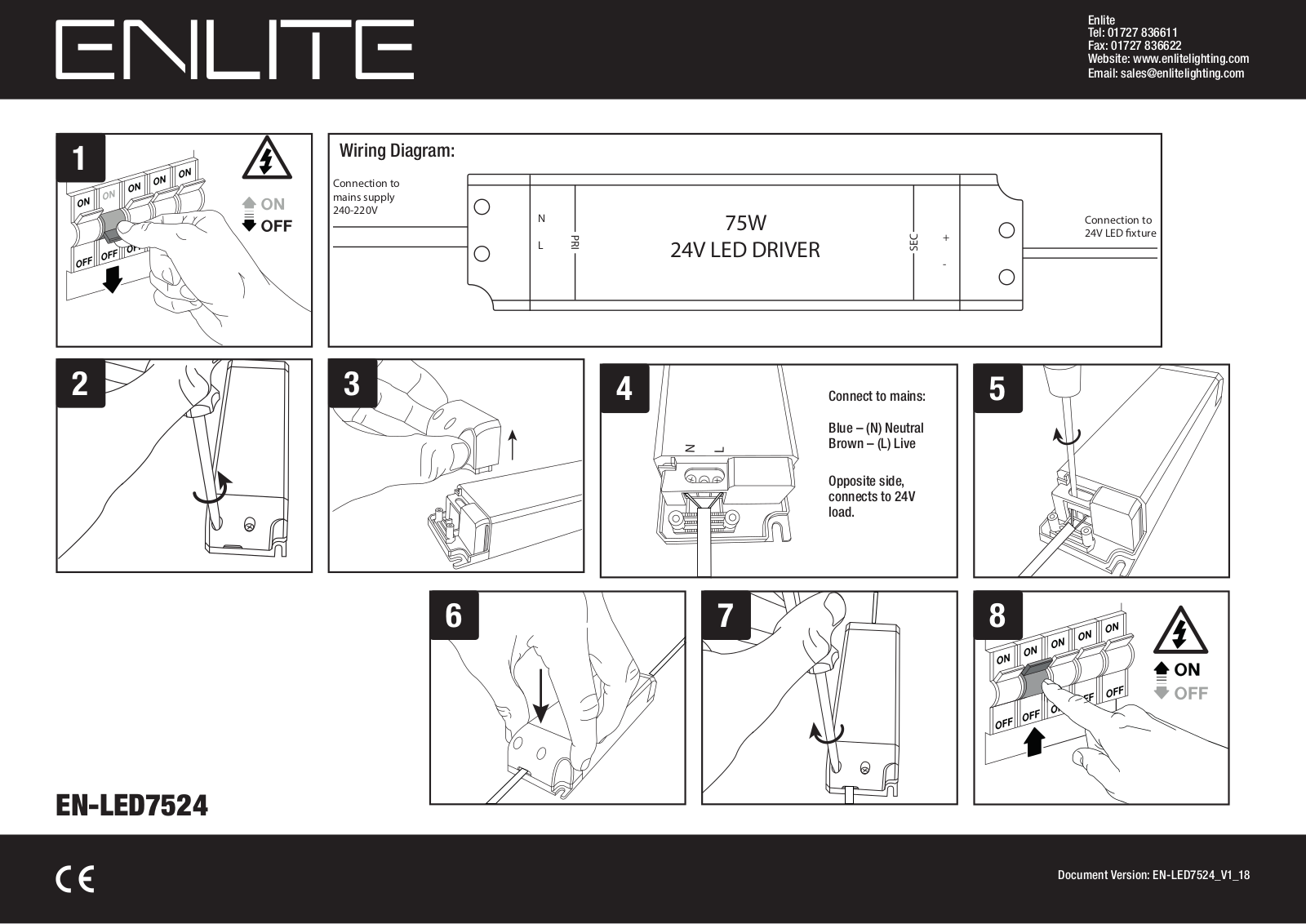 Enlite EN-LED7524 Installation Instructions