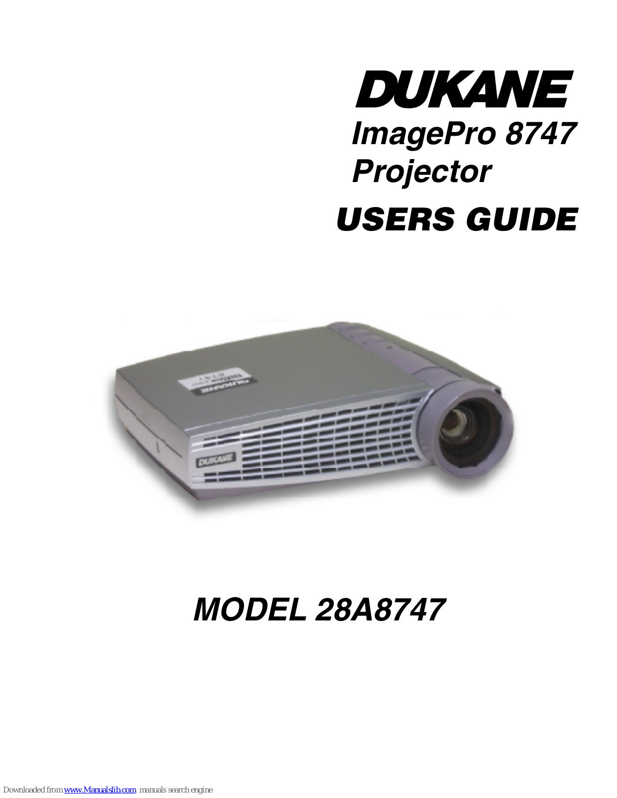 Dukane 28A8747, ImagePro 8747, ImagePro 8747 28A8747 User Manual - ManualMachine.com