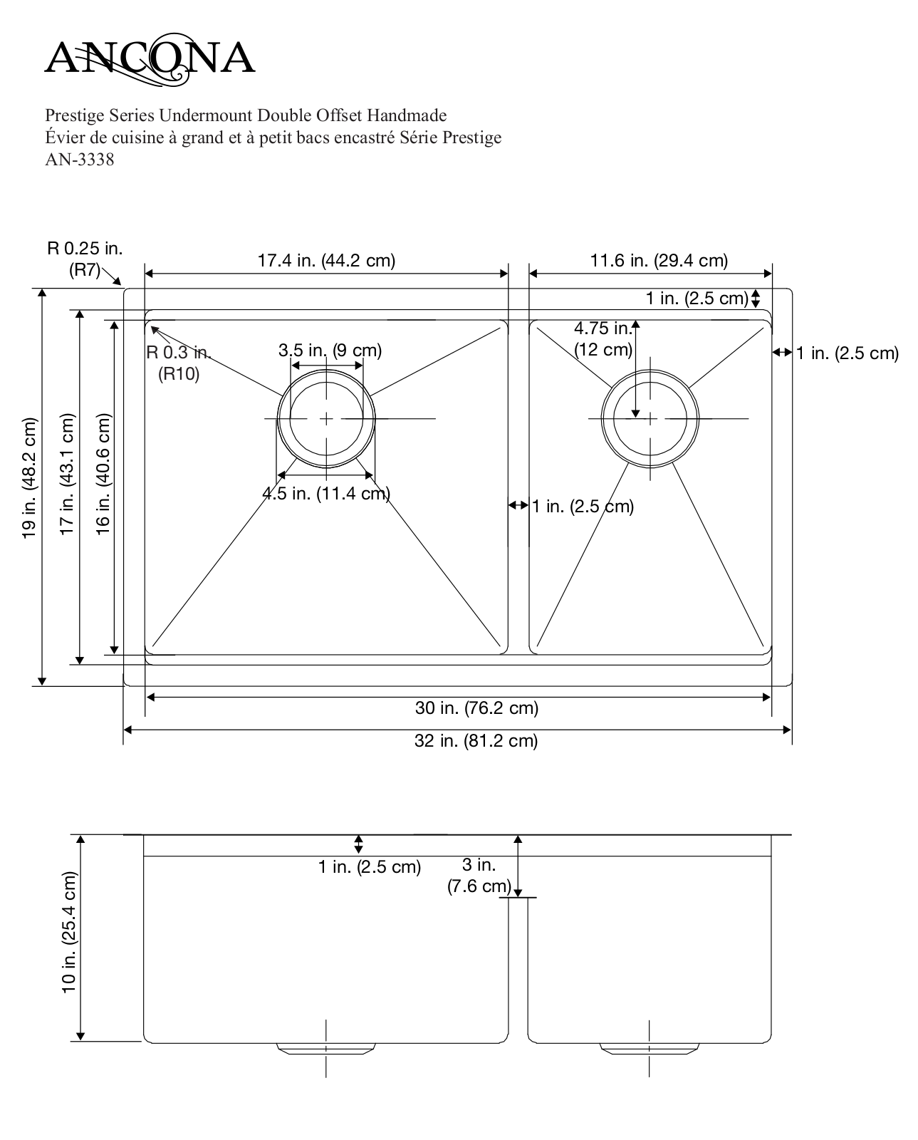Ancona ACDA1395 Dimensions - ManualMachine.com