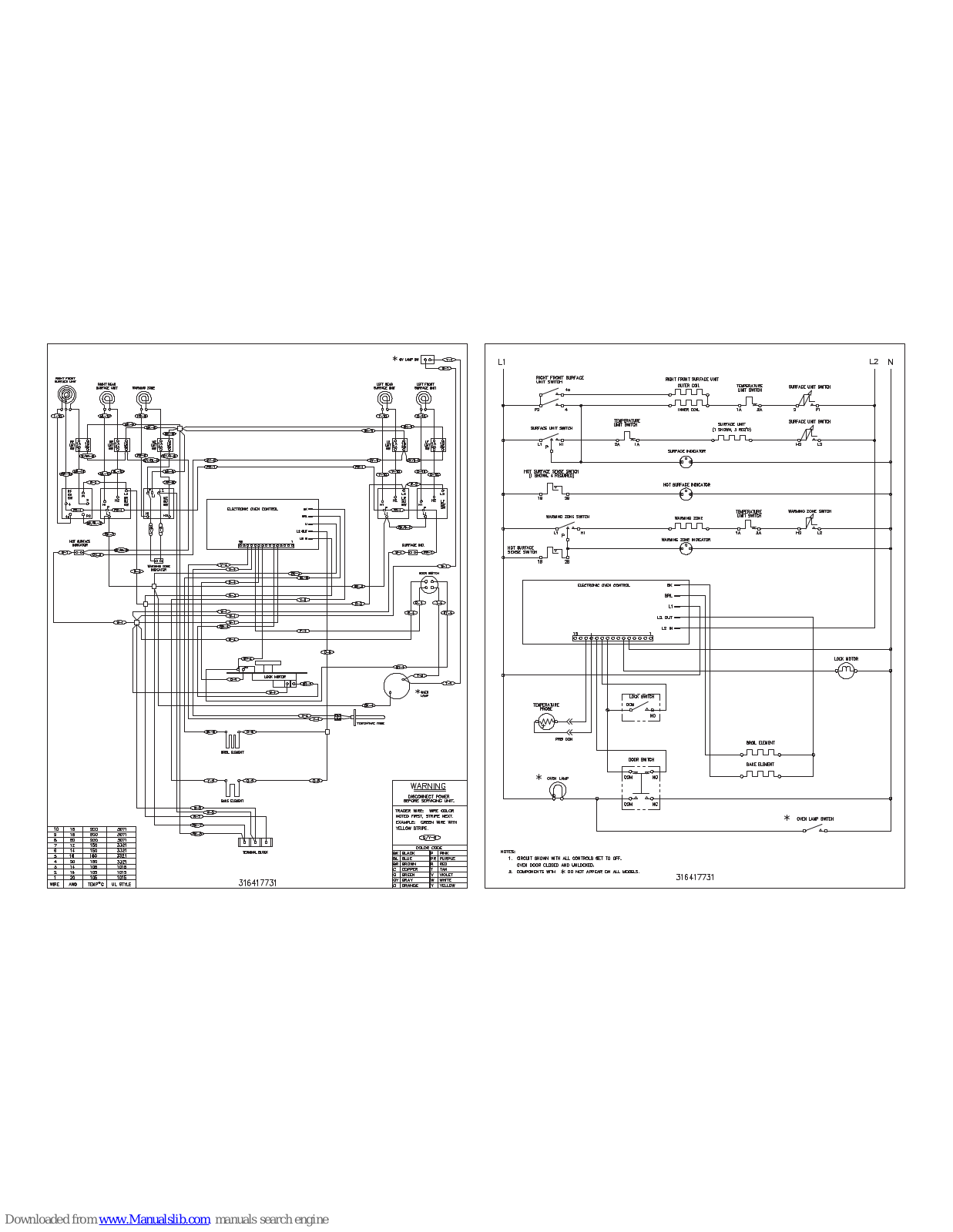 Frigidaire FEFL64DSB Wiring Diagram