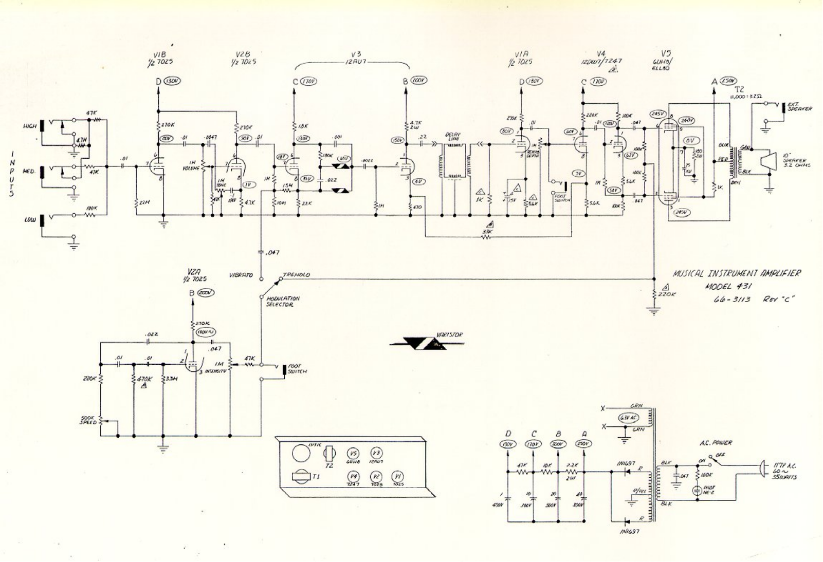 Magnatone sc431 schematic