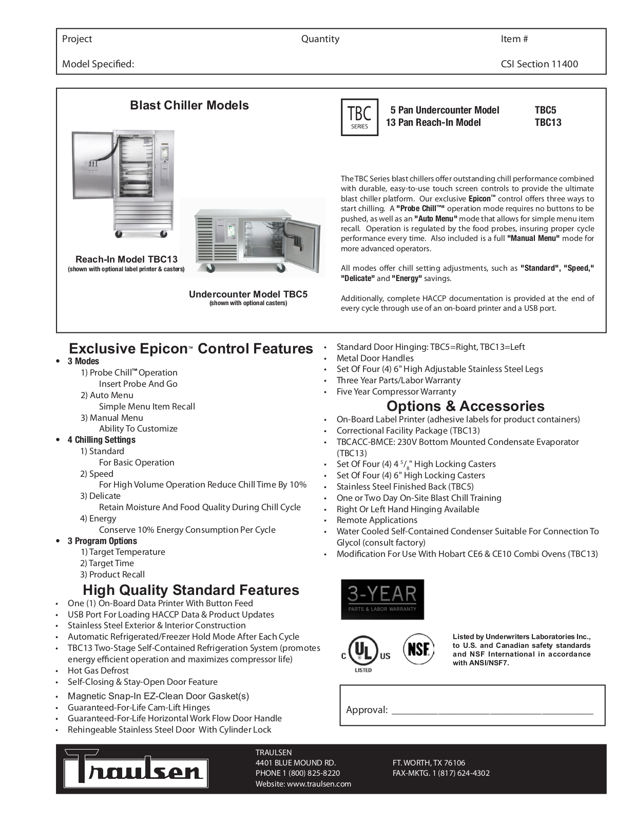 Traulsen TBC5 User Manual