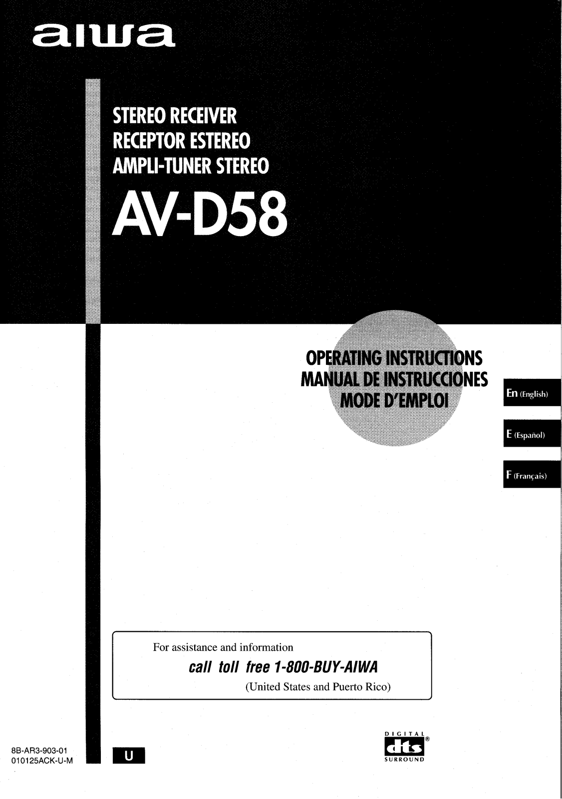 AIWA AV-D58 User Manual