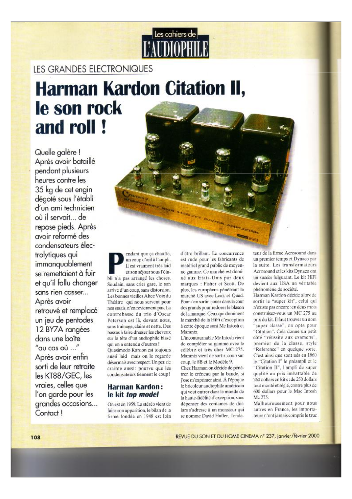 Harman Kardon Citation 2 User Manual